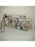 Coach Graphic Color Block Solid Tweed Blue Tan Ivory Wristlet One size - photo 5