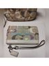 Coach Graphic Color Block Solid Tweed Blue Tan Ivory Wristlet One size - photo 7