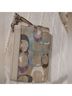 Coach Graphic Color Block Solid Tweed Blue Tan Ivory Wristlet One size - photo 12