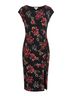 Cato 94% Polyester 6% Spandex 100% Polyester Floral Black Red Green Cocktail Dress Size L - photo 1