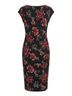 Cato 94% Polyester 6% Spandex 100% Polyester Floral Black Red Green Cocktail Dress Size L - photo 2
