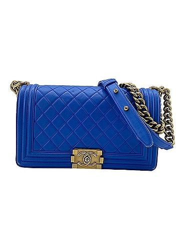 Chanel Chanel Boy Medium Shoulder Bag, Blue (view 1)