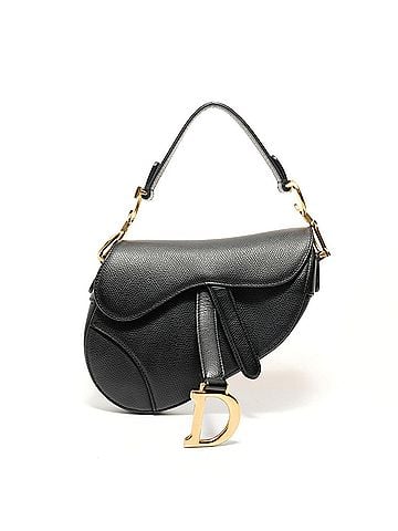 Christian Dior Christian Dior Saddle Semi-Shoulder Leather Handbag, Black (view 1)