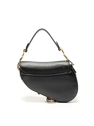 Christian Dior Christian Dior Saddle Semi-Shoulder Leather Handbag, Black (view 2)