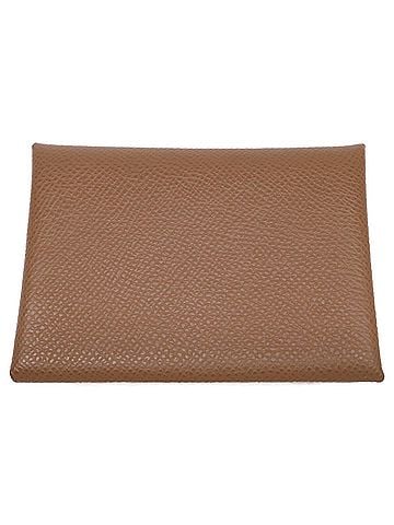Hermès HERMES Calvi Duo Verso K-stamp Veau Epsom Bicolor Wallet/Coin Case Alzan Vert Peppermint Women's (view 1)