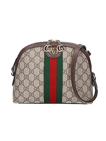 Gucci GUCCI 499621 GG Supreme Ophidia Shoulder Bag, Dark Brown with Gold Hardware, Women's (view 1)