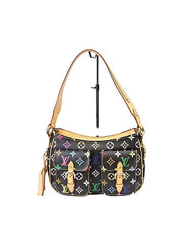 Louis Vuitton LOUIS VUITTON M40054 Monogram Multicolor Noir Lodge PM Shoulder Bag Black Gold Hardware Women's (view 1)