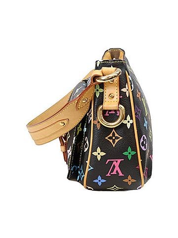 Louis Vuitton LOUIS VUITTON M40054 Monogram Multicolor Noir Lodge PM Shoulder Bag Black Gold Hardware Women's (view 2)