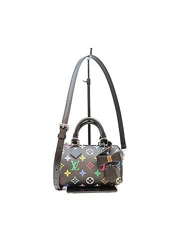 Louis Vuitton LOUIS VUITTON x Takashi Murakami M13406 Multicolor Noir Nano Speedy Boston Bag Black Silver Hardware Women's (view 1)