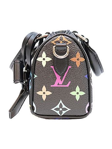 Louis Vuitton LOUIS VUITTON x Takashi Murakami M13406 Multicolor Noir Nano Speedy Boston Bag Black Silver Hardware Women's (view 2)