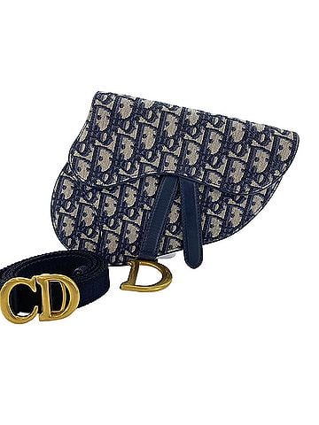 Christian Dior Christian Dior Oblique 2-Way Waist Bag, Navy (view 1)