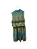 Pendleton 100% Silk Graphic Green Blue Casual Dress Size 6 - photo 2
