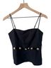 SIMKHAI 55% Linen 45% Viscose 100% Cotton Black Gold Tank Top Size S - photo 1