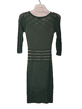 Venus Dark Green Scoop-Neck Midi Dress with Stud Accents Casual Dress (view 2)