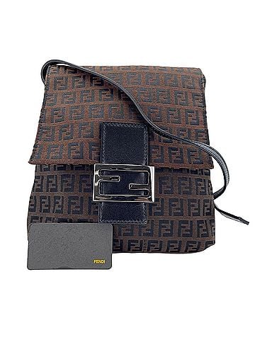 Fendi Fendi Zucchino Shoulder Bag, Brown (view 1)