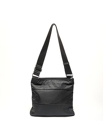 Prada Prada PRADA Triangle Logo Plate Shoulder Bag Black (view 2)