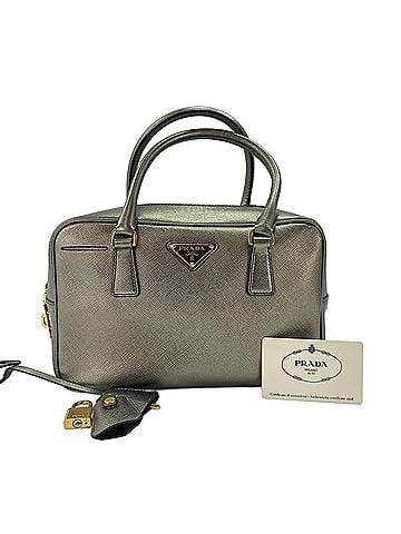 Prada Prada Saffiano Handbag, Gold (view 1)
