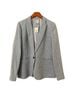 J.Crew 55% Linen 45% Cotton 100% Polyester Chevron-herringbone Blue White Blazer Size 14 - photo 5
