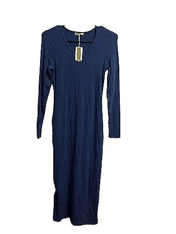 Marine Layer Lexi Rib Long Sleeve Midi Casual Dress (view 2)