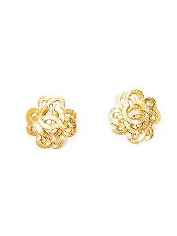 Chanel CC Floral Clip On Earrings (view 1)