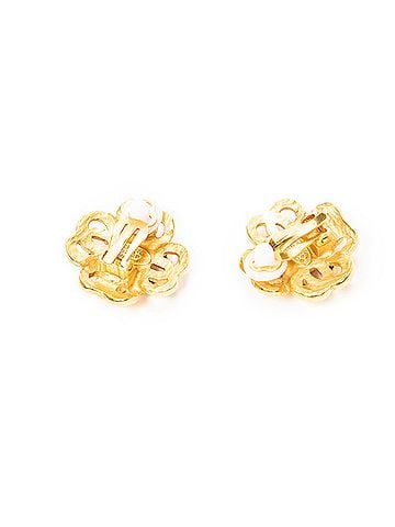 Chanel CC Floral Clip On Earrings (view 2)