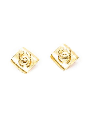 Chanel CC Diamond-shaped Clip On Earrings (view 1)