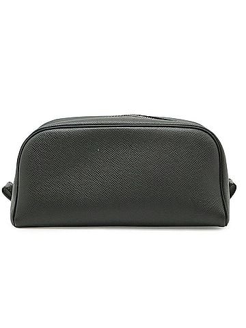 Louis Vuitton LOUIS VUITTON Louis Vuitton Taiga Trouse Toilette Second Bag Handbag Pouch Travel Case Leather Ardoise Black M30222 (view 1)