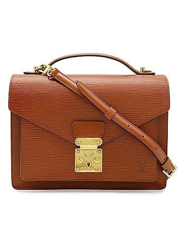 Louis Vuitton LOUIS VUITTON Epi Monceau Handbag/Clutch Bag, Kenya Brown, Key Missing, M52123 (view 2)