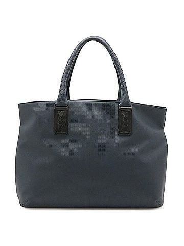 Bottega Veneta BOTTEGA VENETA Marco Polo Tote Bag Shoulder Leather Navy Black (view 2)