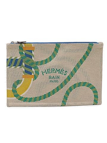 Hermès HERMES Canoe H Yachting GM Flat Pouch Handbag Clutch Bag Cotton Vitamin Multicolor (view 2)