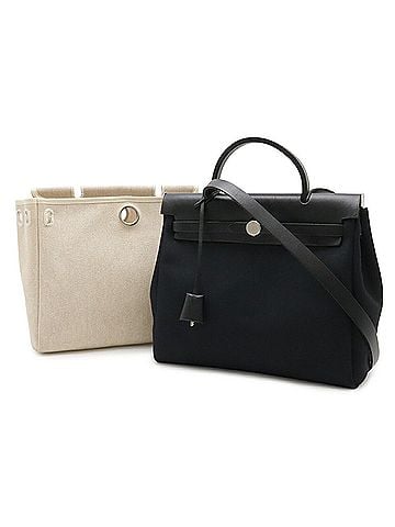 Hermès HERMES Herbag Ad PM Backpack Handbag Toile Officier Leather Black ?E Stamp (view 1)