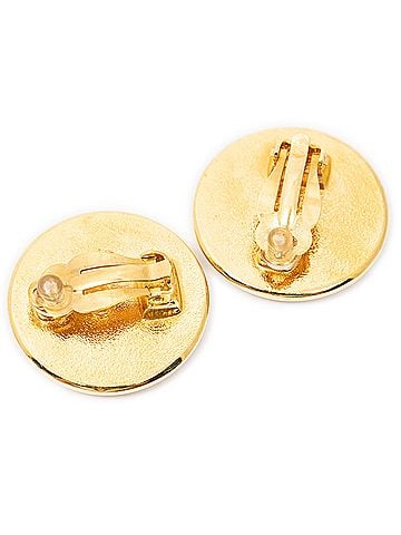 Chanel CC Button Clip On Earrings (view 2)