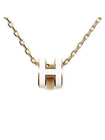 Hermes Leather Goods Mini Pop H Pendant Necklace (view 2)