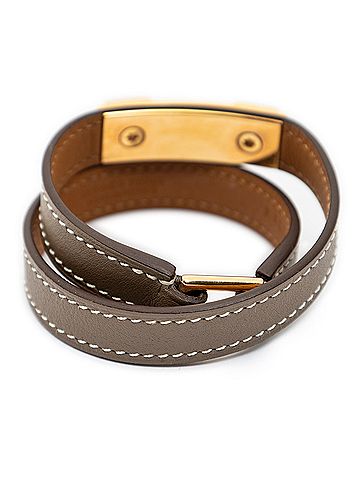 Hermes Leather Goods Rivale Double Tour Bracelet XS (view 2)