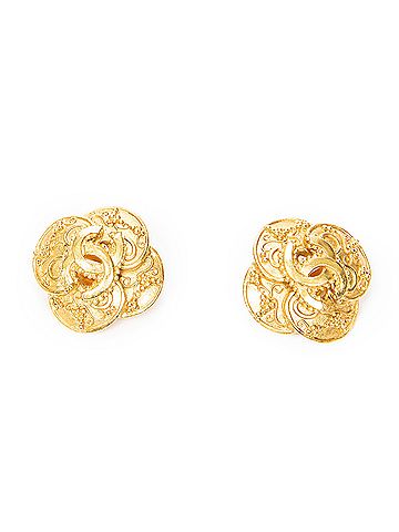 Chanel CC Clover-Shaped Clip On Earrings (view 1)