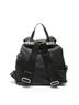 Prada 100% Nylon Black Prada Nylon Studded Leather Backpack, Black One size - photo 2