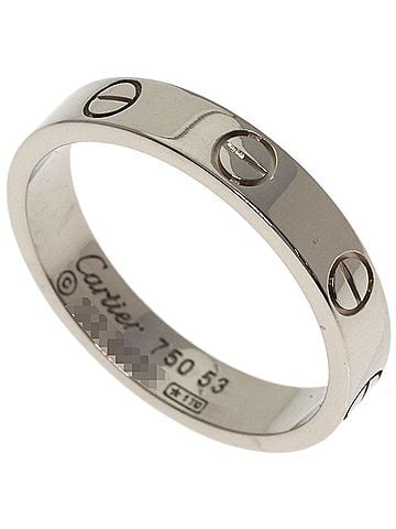 Cartier Cartier Mini Love Ring #53, 18K White Gold, Women's Ring, CARTIER (view 1)