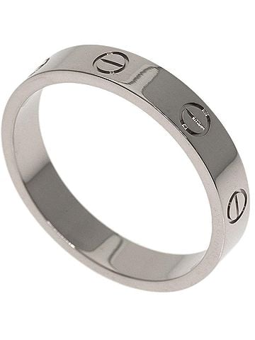 Cartier Cartier Mini Love Ring #60, 18K White Gold, Women's Ring, CARTIER (view 1)