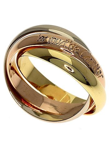 Cartier Cartier Trinity #52 Ring - 18K Yellow Gold/18K White Pink Gold Women's CARTIER (view 1)