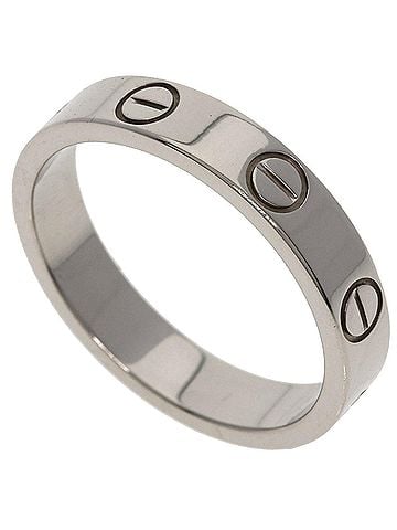 Cartier Cartier Mini Love Ring #50, 18K White Gold, Women's Ring, CARTIER (view 1)