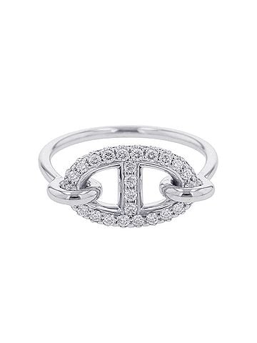Hermès Hermes New Farandole Ring with 48 Diamonds (0.45ct total), 18K White Gold. (HERMES Diamond Ring) (view 1)