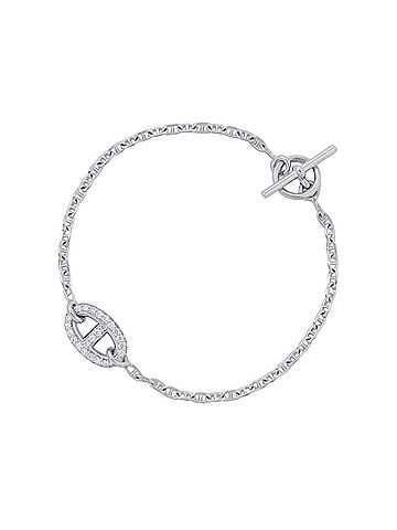 Hermès Hermes New Farandole Bracelet with 48 Diamonds (0.45ct total) in 18K White Gold, Size SH. (HERMES Farandole) (view 1)