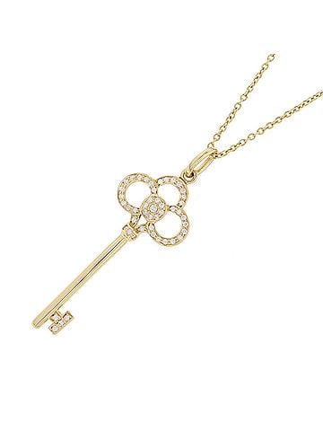 Tiffany & Co. Tiffany & Co. Crown Key Diamond Necklace in 18K Yellow Gold. Part of the Collection. (view 1)