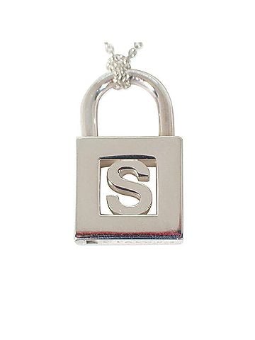 Tiffany & Co. TIFFANY & Co. 925 Sterling Silver Padlock Initial S Charm Pendant (view 2)
