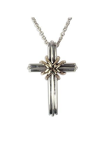 Tiffany & Co. TIFFANY & Co. 925 750 Signature Cross Pendant Necklace (view 1)