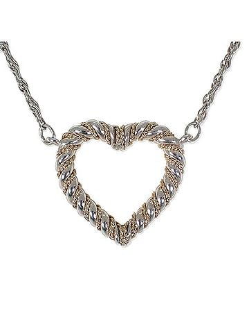 Tiffany & Co. TIFFANY & Co. 925 750 Twist Heart Combination Pendant Necklace (view 2)
