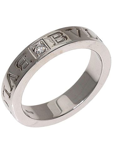 Bvlgari Bulgari Double Logo 1P Diamond Ring, 18K White Gold, Women's BVLGARI (view 2)