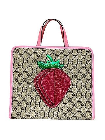Gucci GUCCI Children's GG Supreme 3D Strawberry Tote Bag Handbag 630589 Beige Women's (view 1)