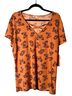 Coco & Shay Animal Print Orange Short Sleeve Blouse Size 3X - photo 1