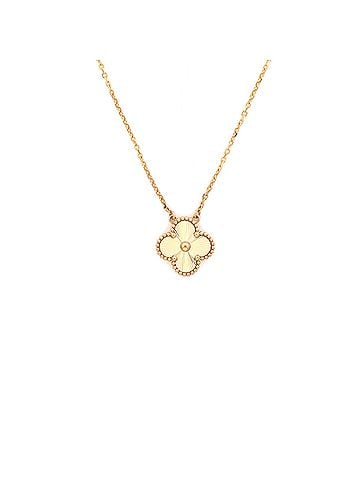 Van Cleef & Arpels Vintage Alhambra Pendant Necklace Guilloche 18K Yellow Gold (view 1)